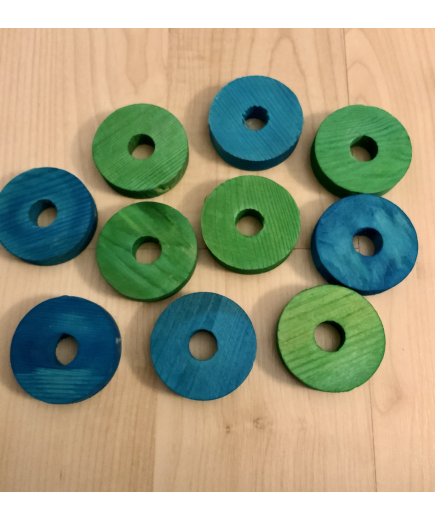 Parrot-Supplies Mixed Coloured Wood Discs Parrot Toy Parts Pack Of 10